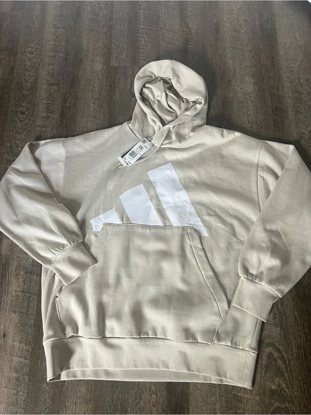 Adidas Big Logo Fleece Hoodie-Size 2XL